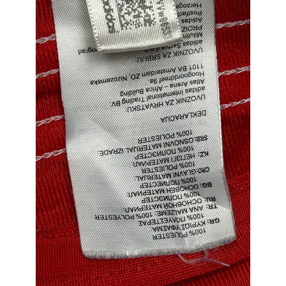 Adidas Track Pants Polyester Red Large Mens